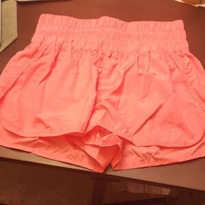 Free People Movement The Way Home High-Waisted Orange Workout Shorts Size XL